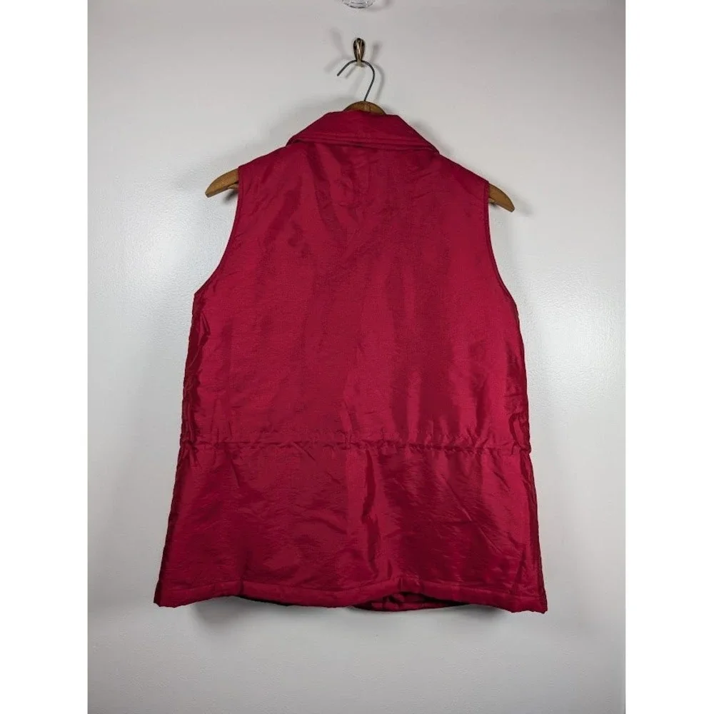 Coldwater Creek Vest Size XL Women Lightweight Drawstring Outdoor Layer Warm Red